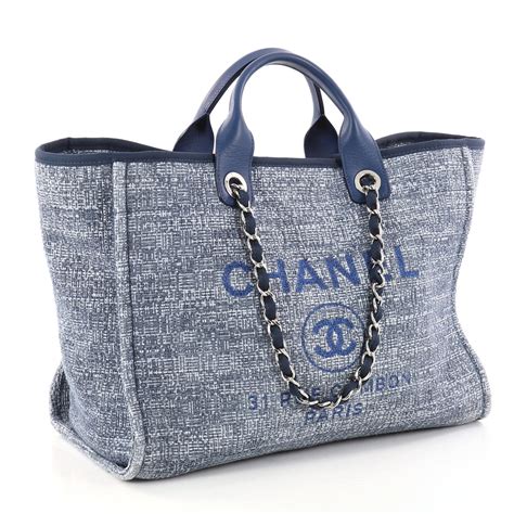 chanel deauville blue tote|chanel deauville tote price.